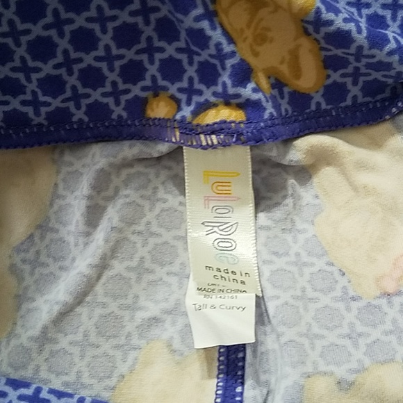 Lularoe T&C Unicorn dog frenchie w/ bows leggings - Picture 4 of 6